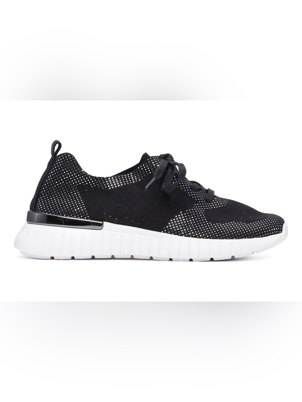 Ilse Jacobsen Tulip 4075 Black Lace-Up Sneaker with Glitter Accents | Size 10